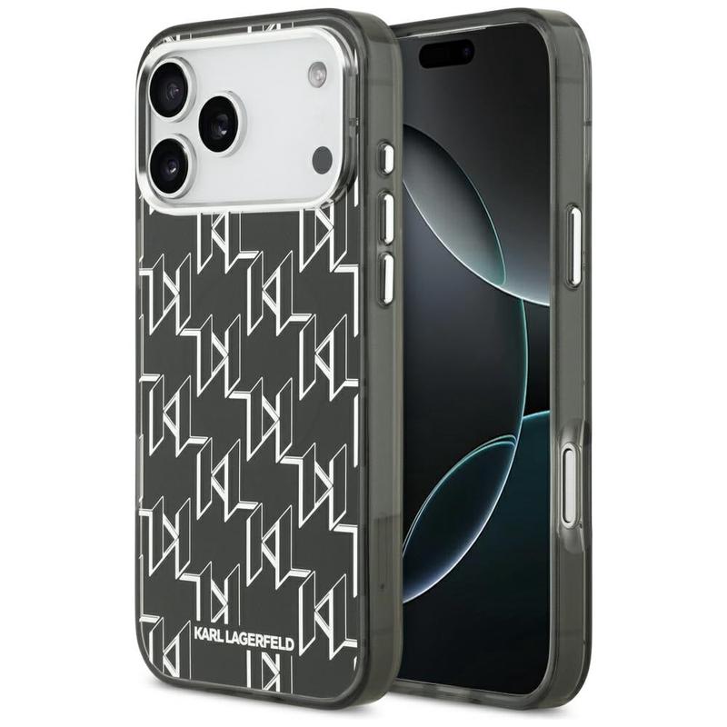 Funda MagSafe para Apple iPhone 17 Pro Max, Karl Lagerfeld, IML KL Monogram, Negra