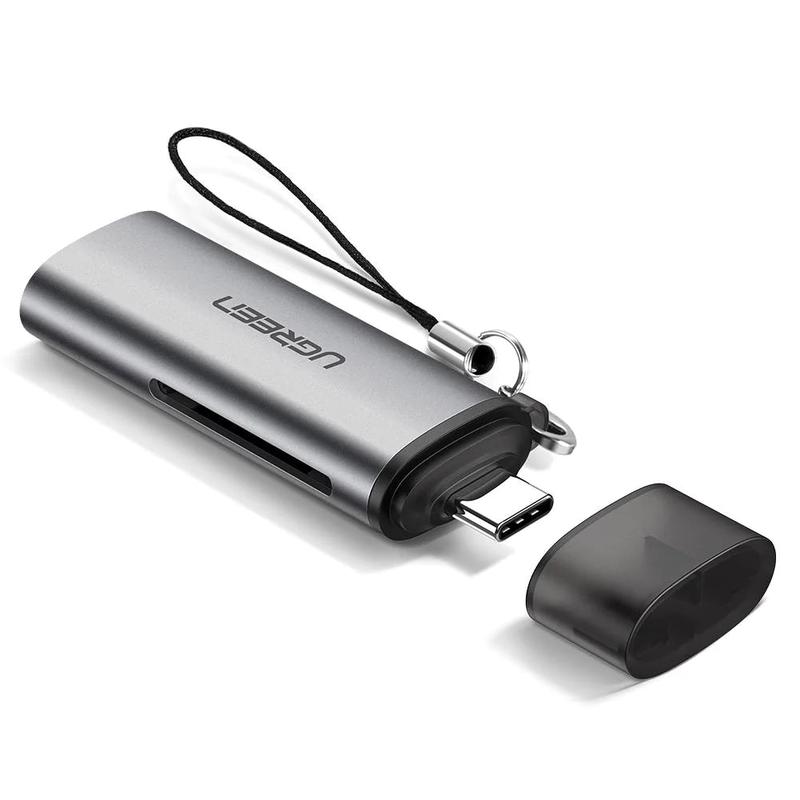 Lector de tarjetas USB-C UGREEN CM184, SD - microSD, Gris