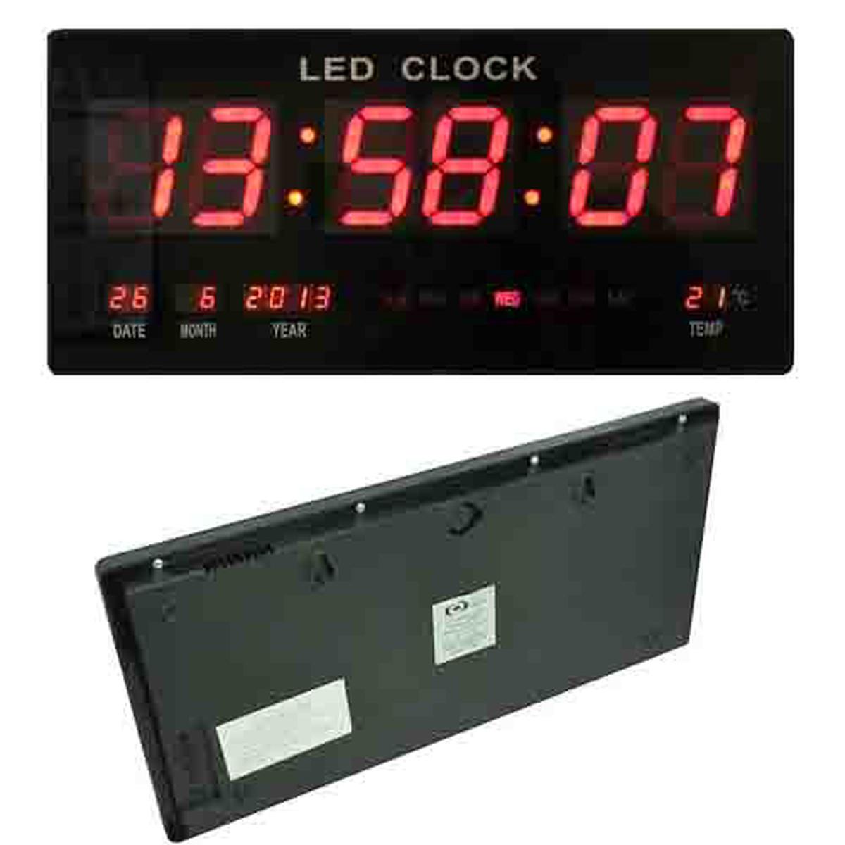 Large Digital Wall Clock Date Temperature