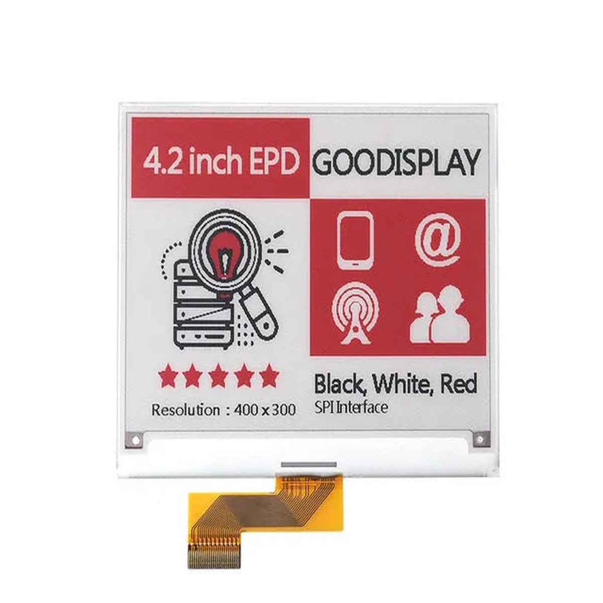 4.2-inch Tri-color E-Ink Monochrome Partial Update E-Paper Display