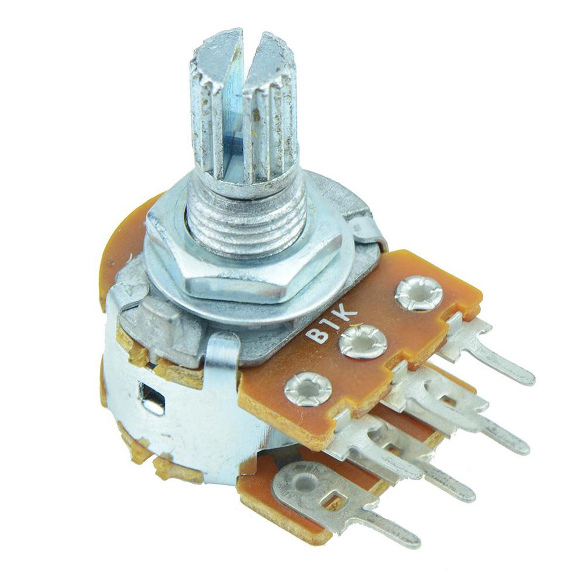 1K Logarithmic 16mm Stereo Splined Potentiometer