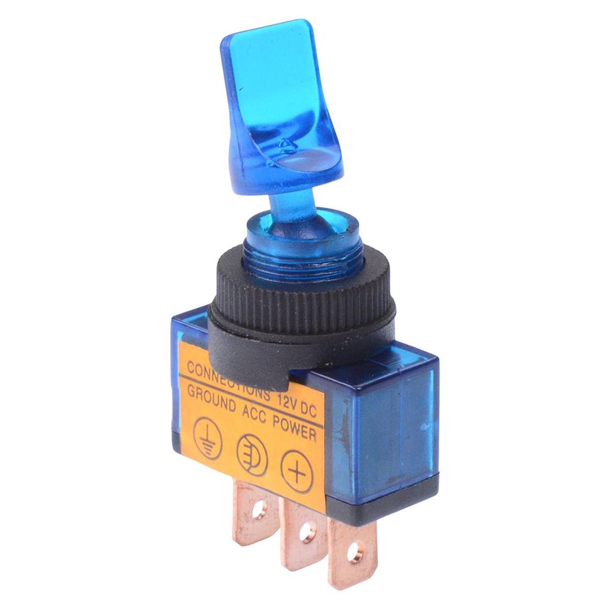 Blue 12V illuminated On-Off Toggle Switch SPST 20A