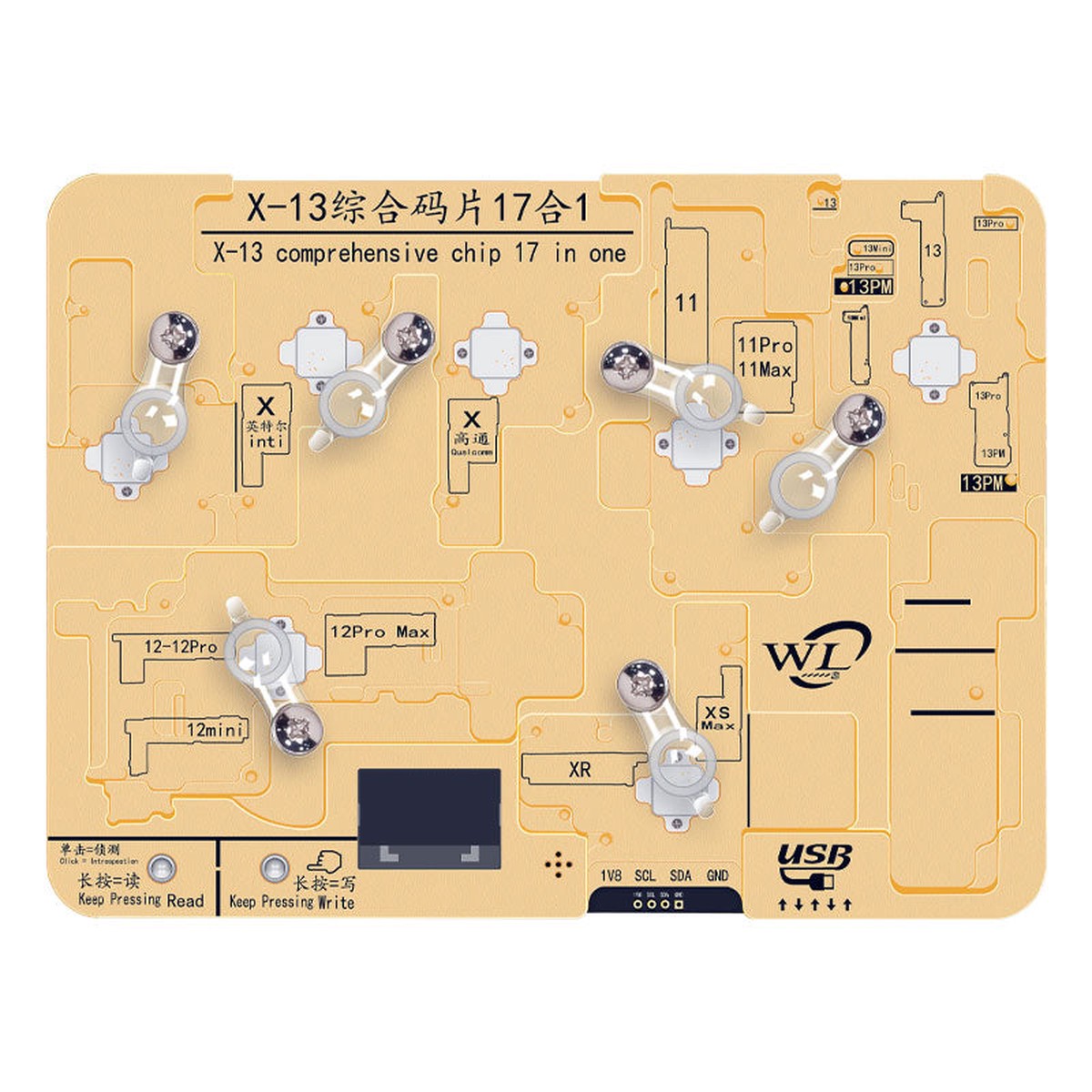 WL for iPhone X-13PM EEPROM Baseband Programmer 17 IN 1