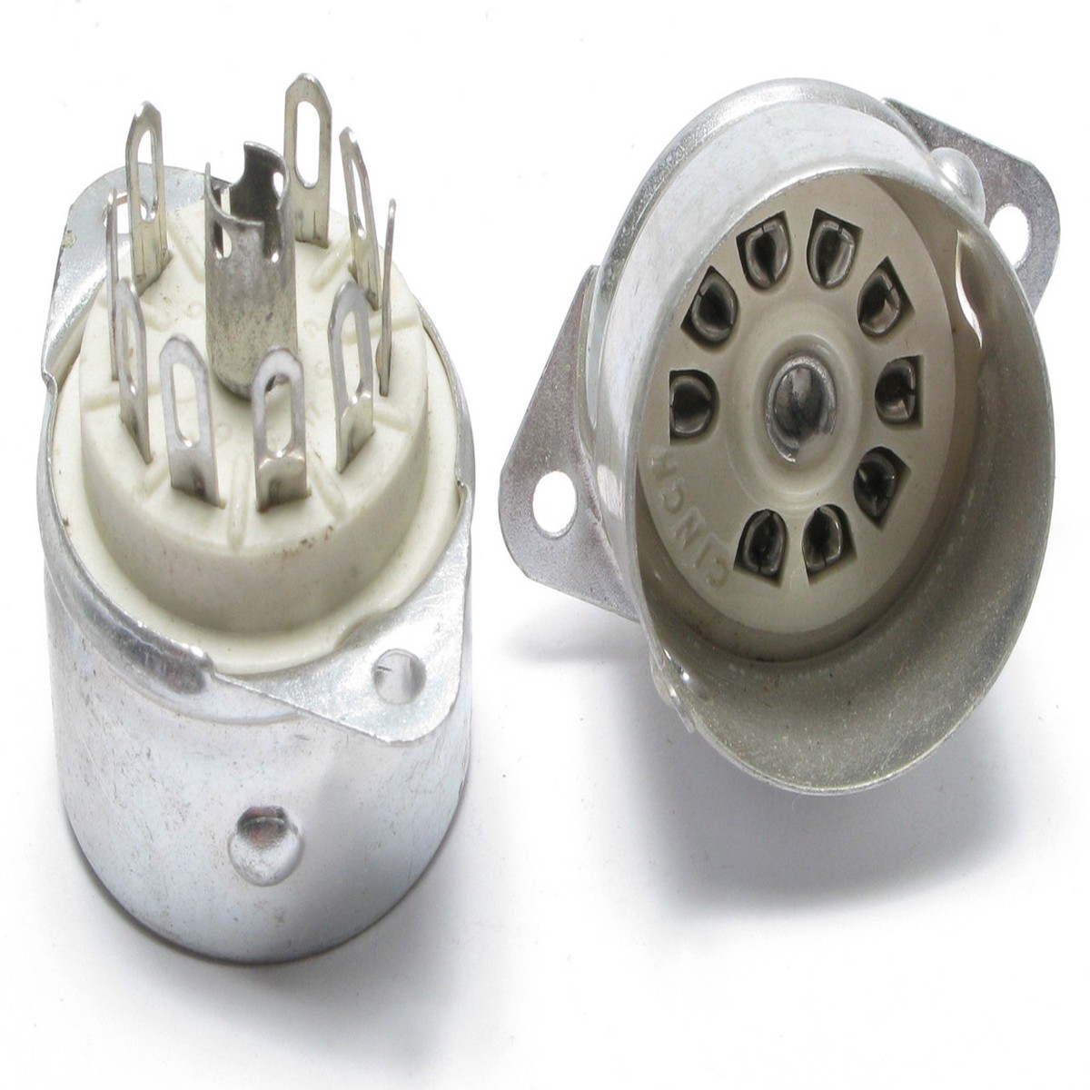 Tube Socket Ceramic 9-pin 2pc Lot