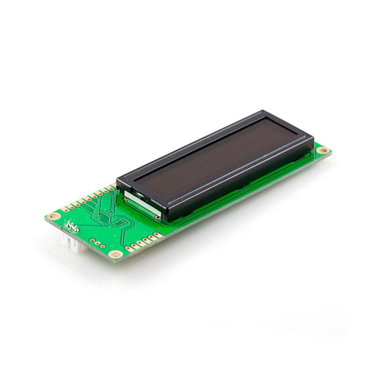 Serial Enabled 16x2 LCD - Red on Black 5V