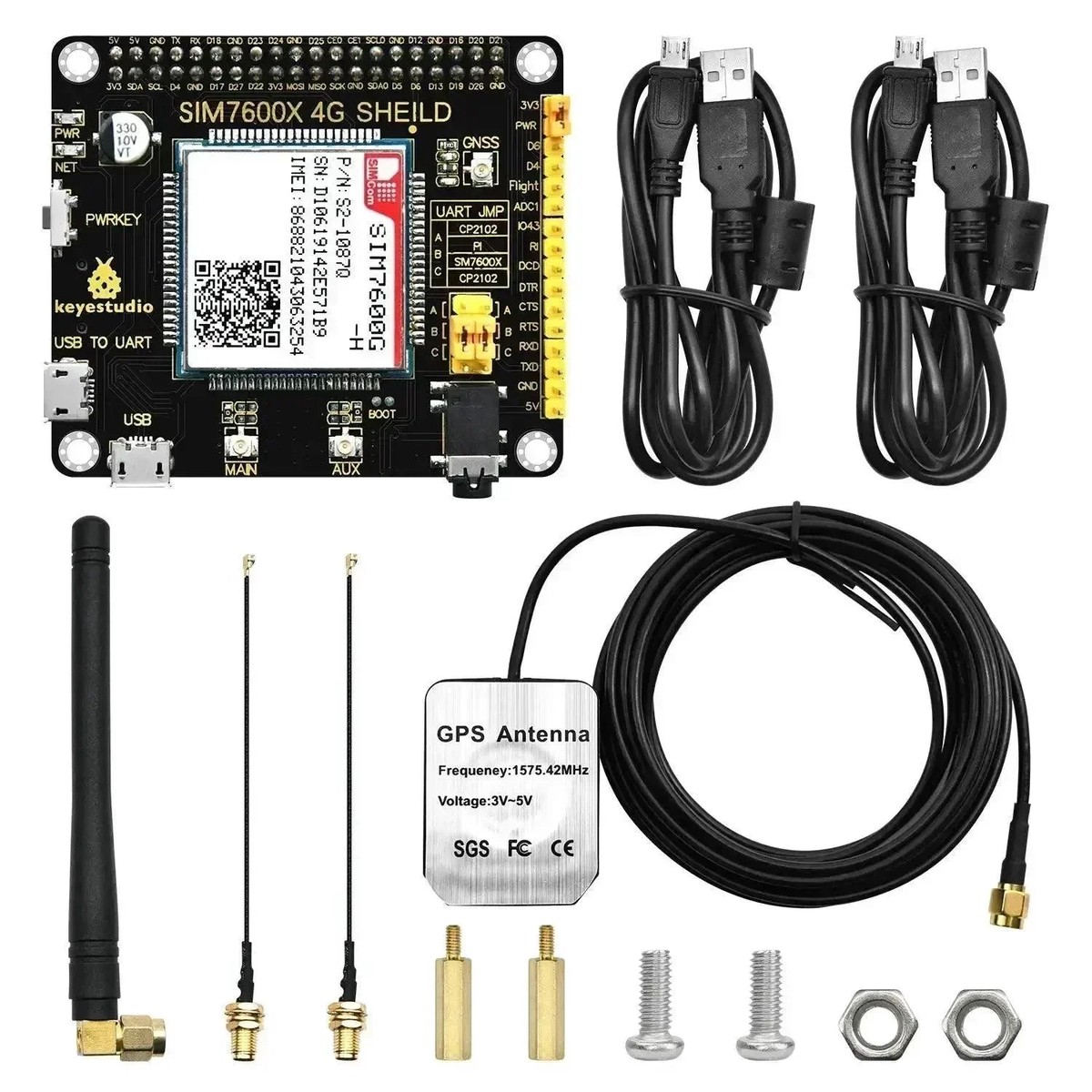 Raspberry Pi GPIO SIM7600X 4G Expansion Board (EOL)