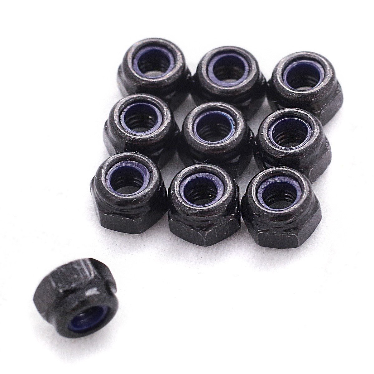 10x M3 LockNut Pack (Nylock) Black Anodised