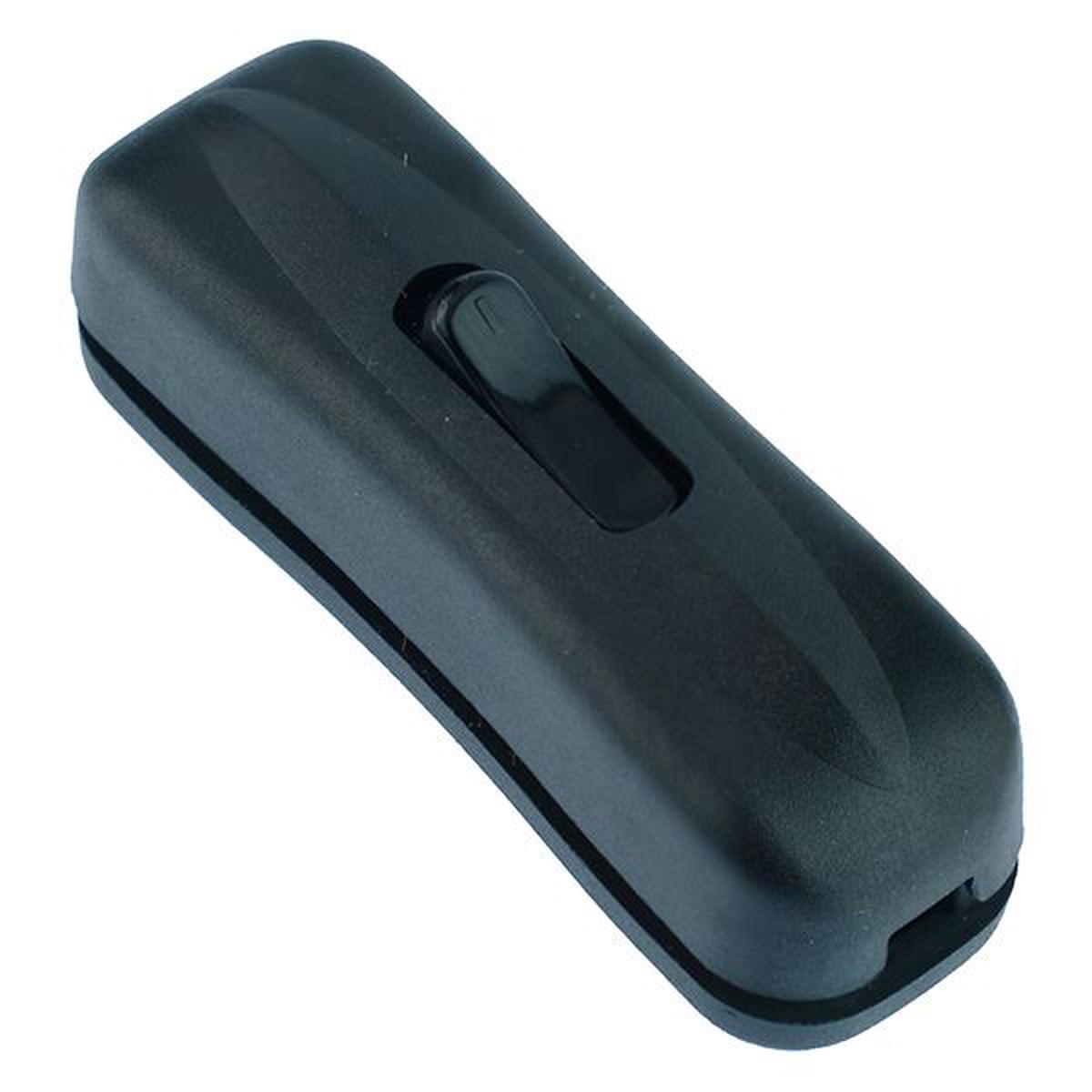 Black Slim Inline Rocker Cord Switch 1A
