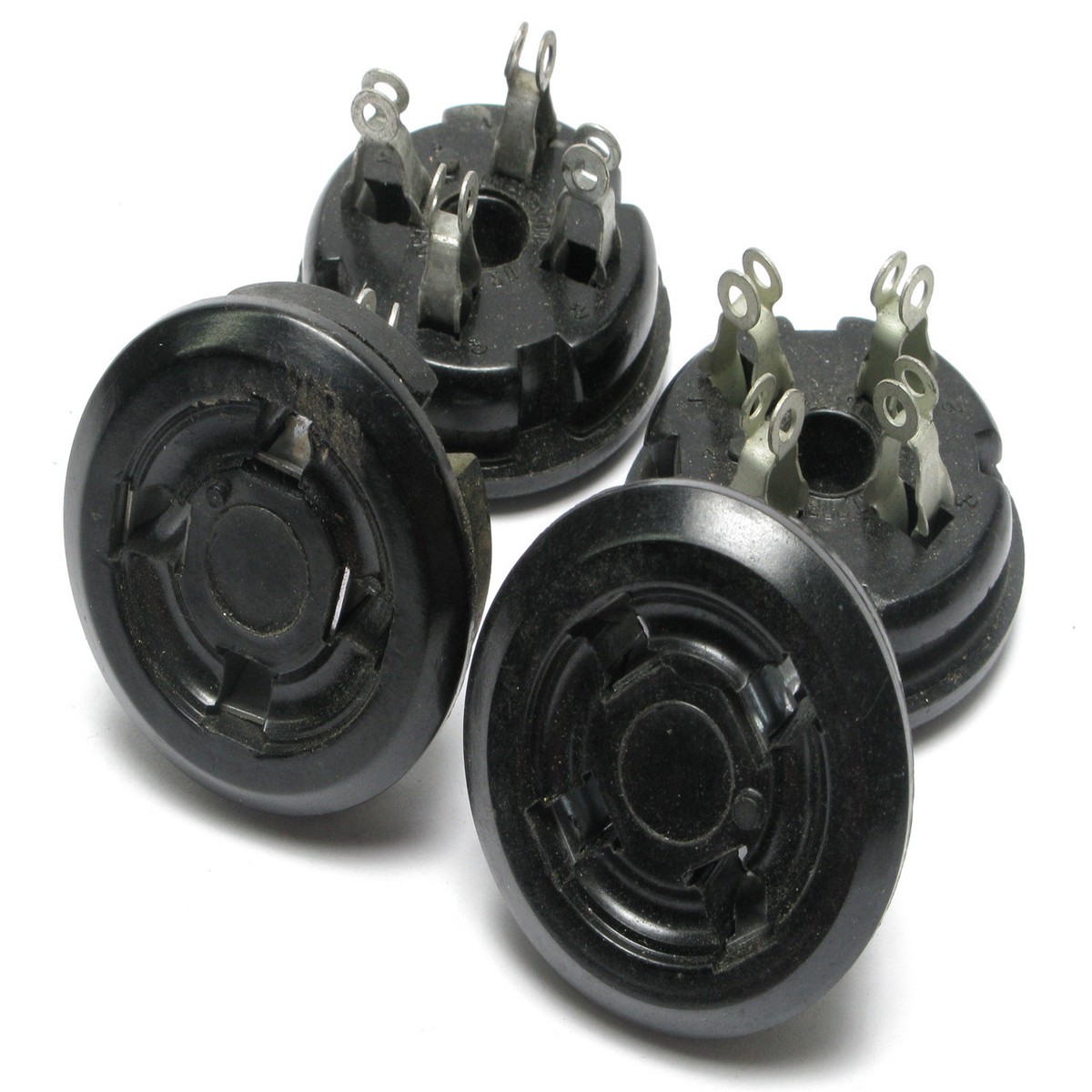 Tube Socket Bakelite 4-pin 4pc Lot