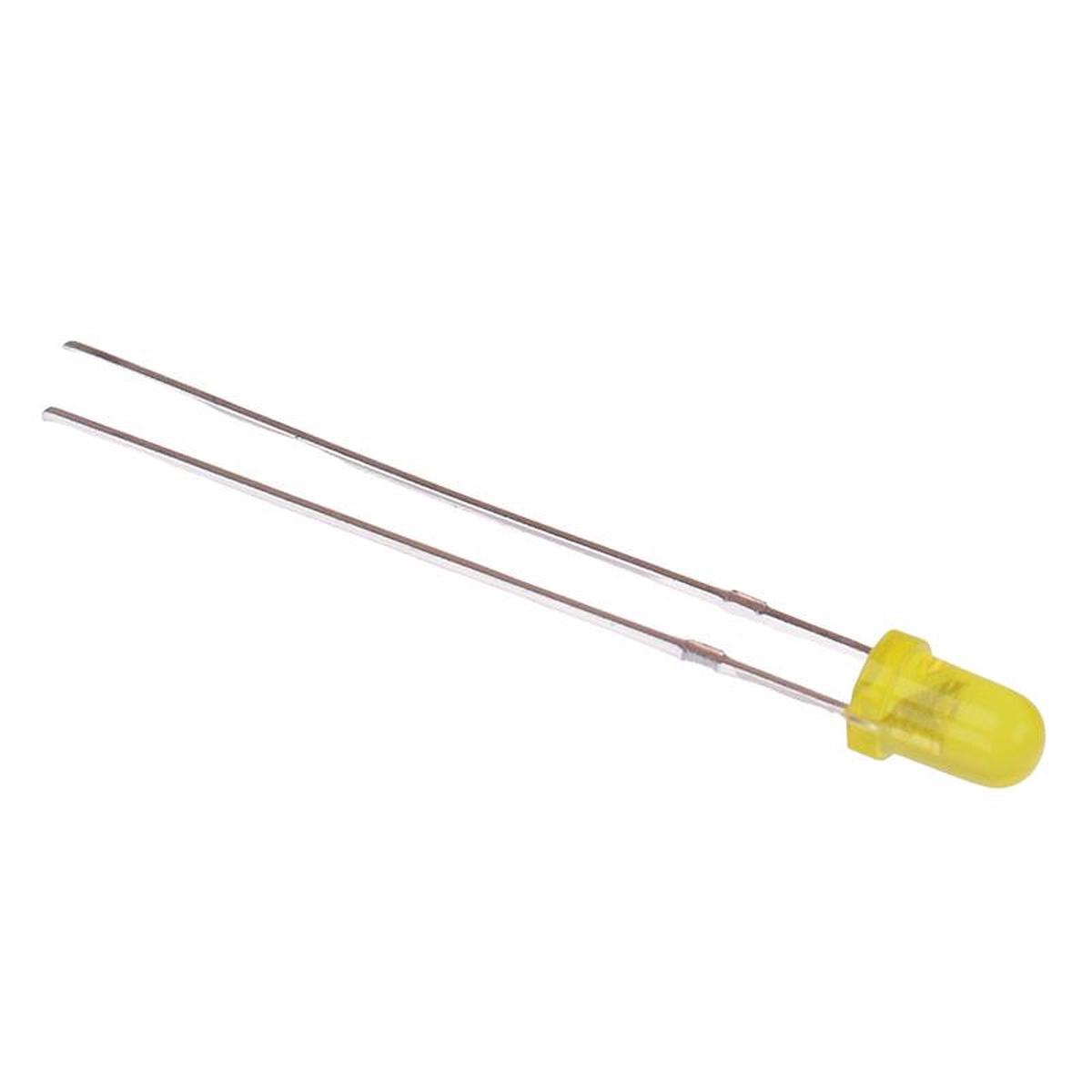 Yellow 3mm Diffused Round LED 60 500mcd