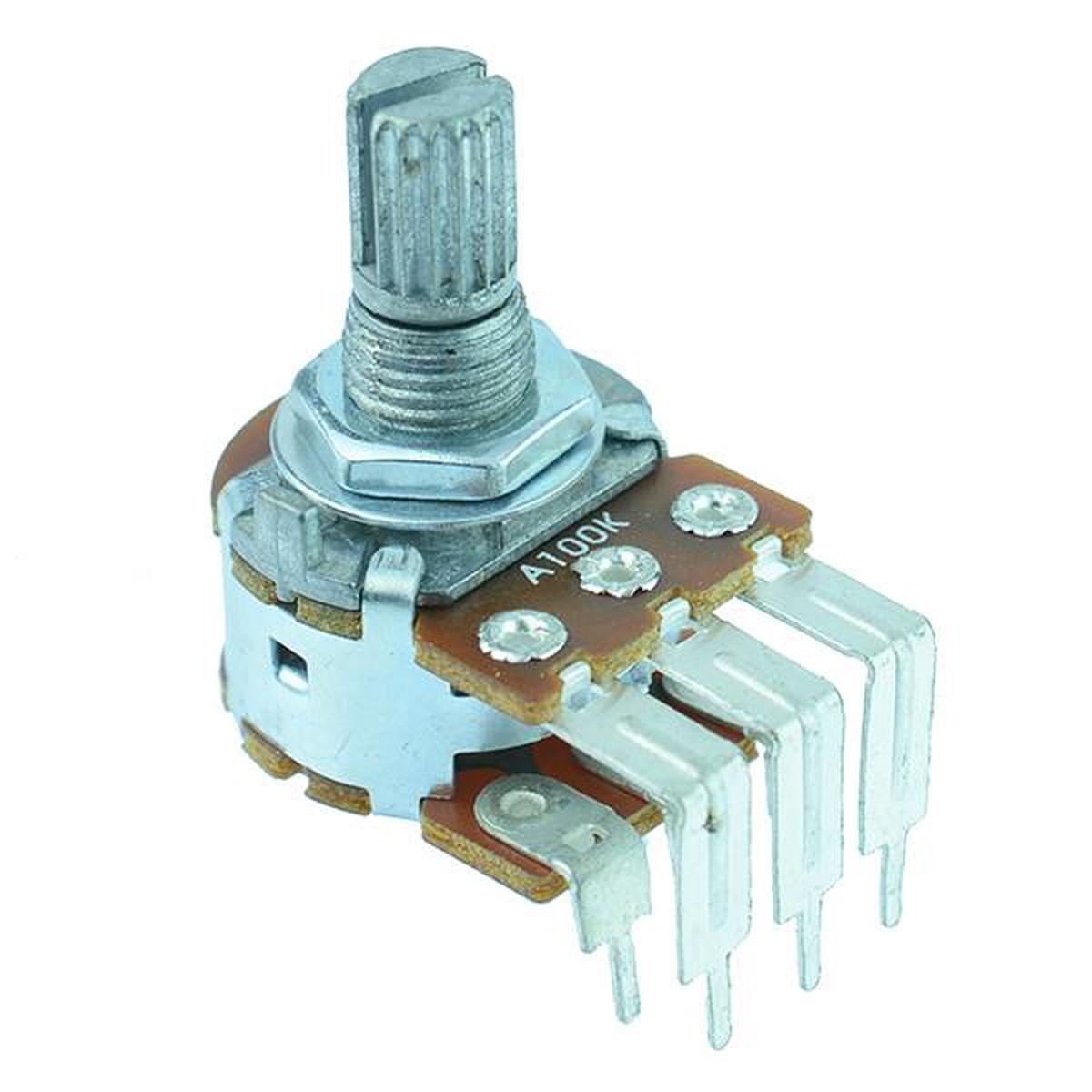 50K Logarithmic Stereo Right Angle PCB 16mm Potentiometer