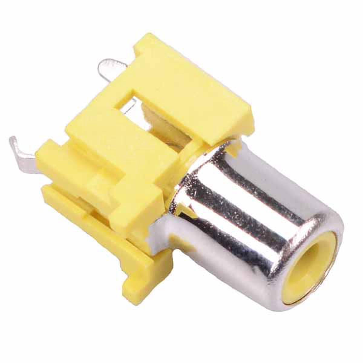 Yellow RCA Vertical PCB Phono Socket