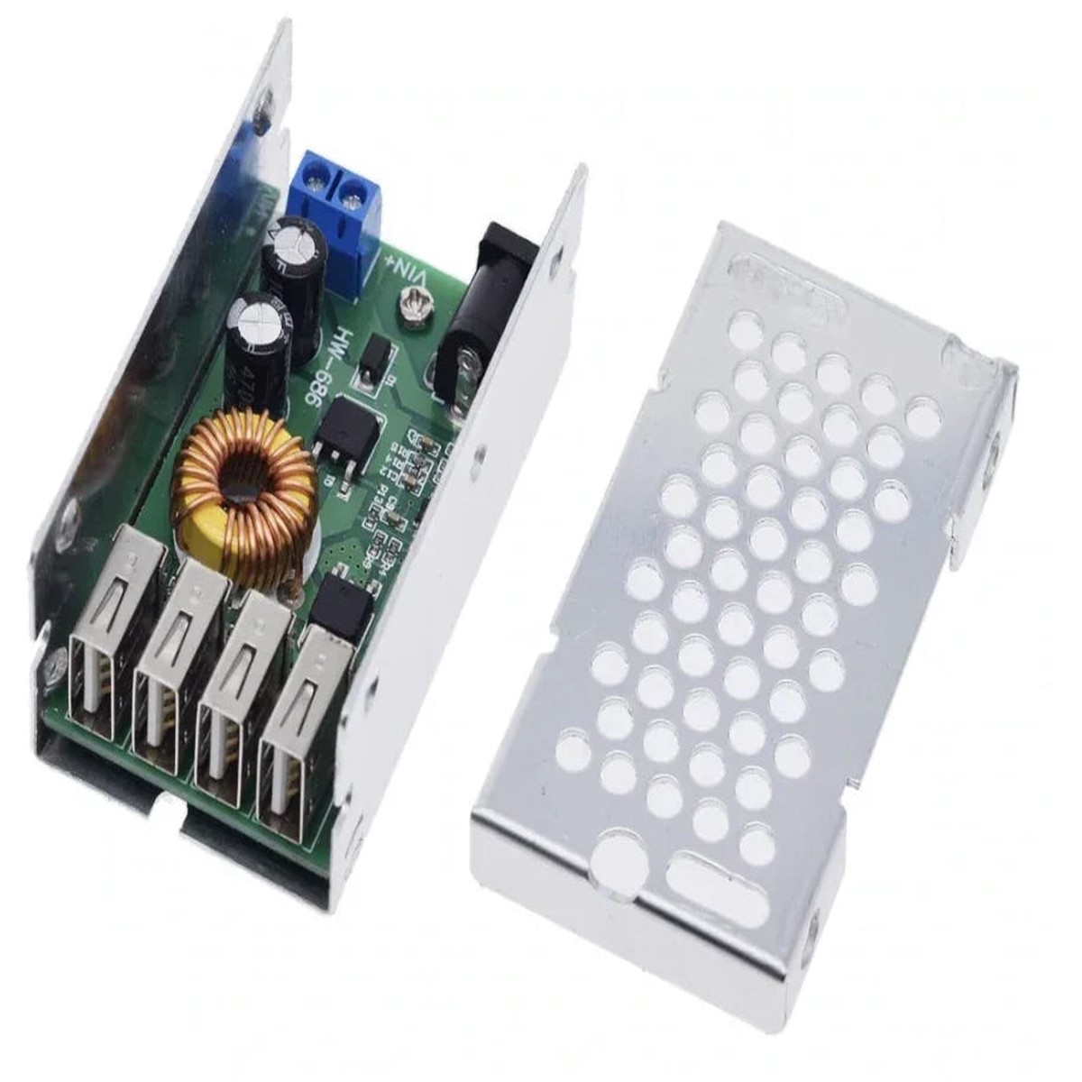 DC to DC Step Down Buck Converter 4 USB Interface Adjustable Power Supply Module