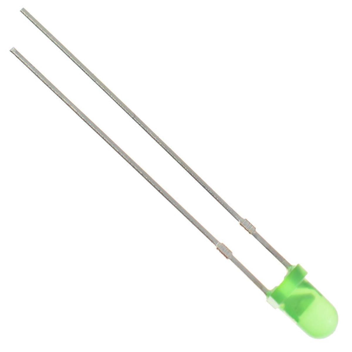 Green 3mm LED Diffused 3000mcd 40