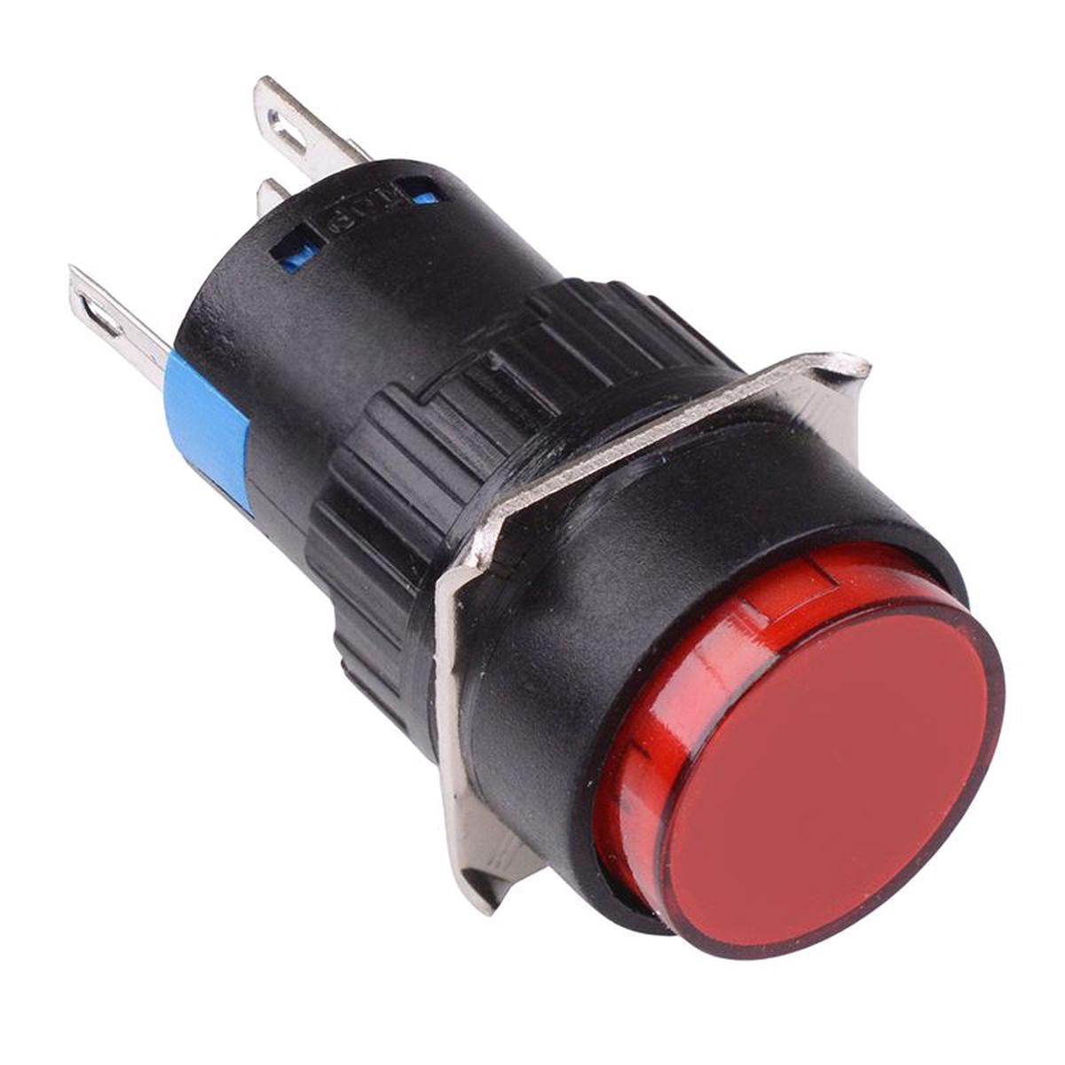 Red Round Momentary 16mm Push Button Switch NO/NC 230V