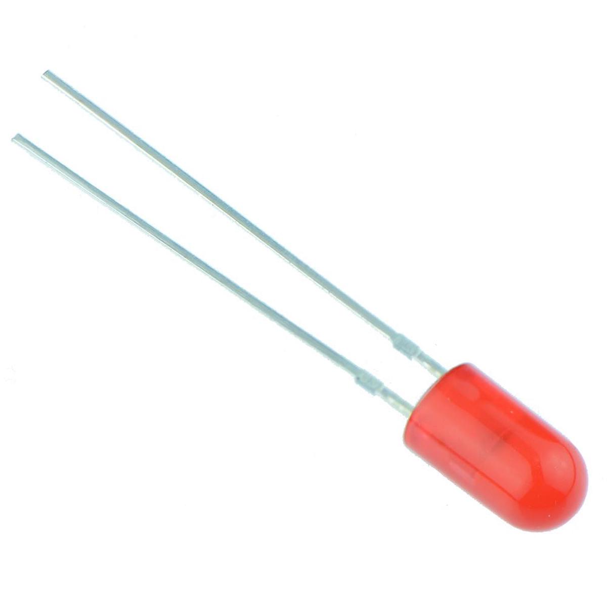 Red 5mm Flangeless LED Diffused Lens 20 50mcd