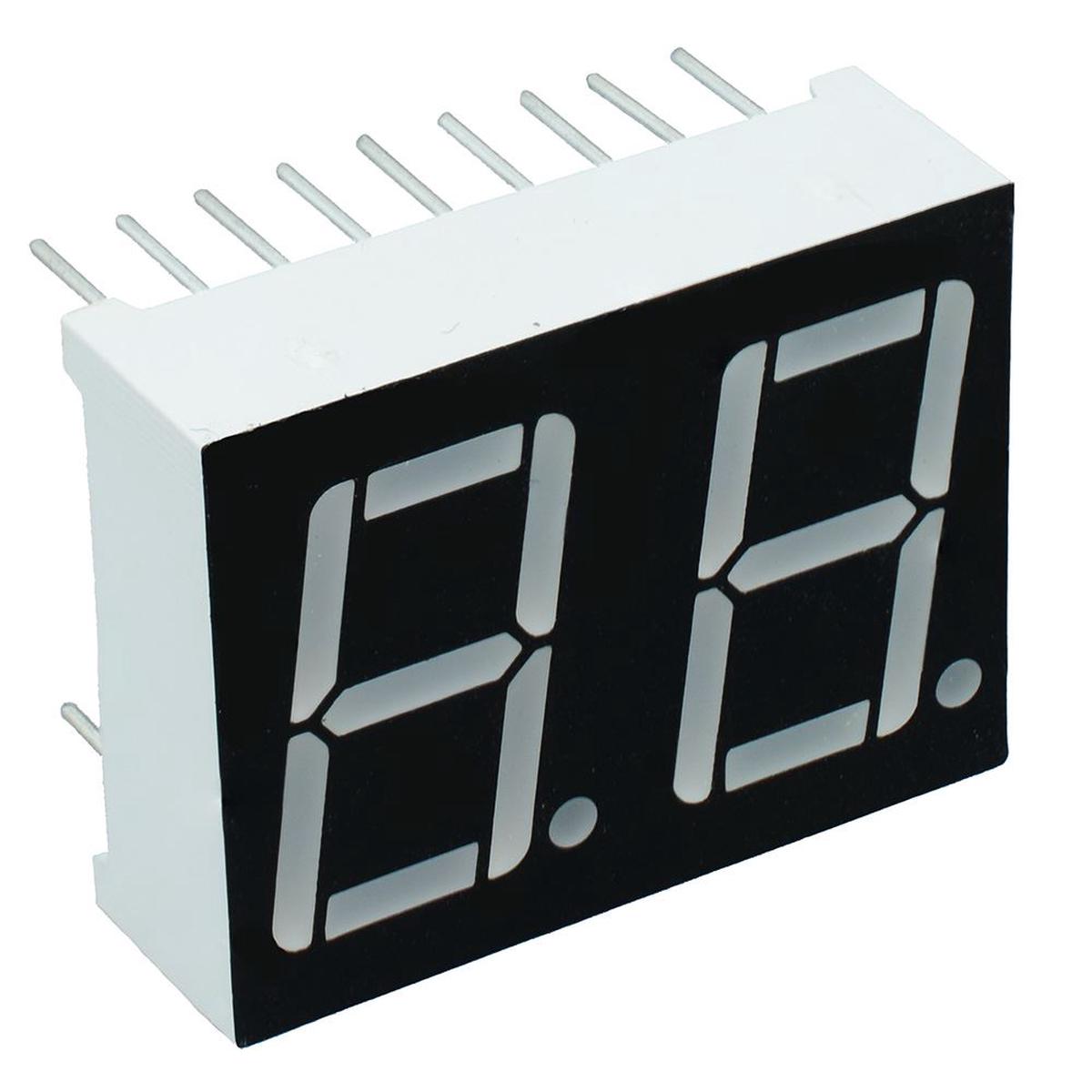 Green 0.56" 2-Digit Seven Segment Display Anode LED