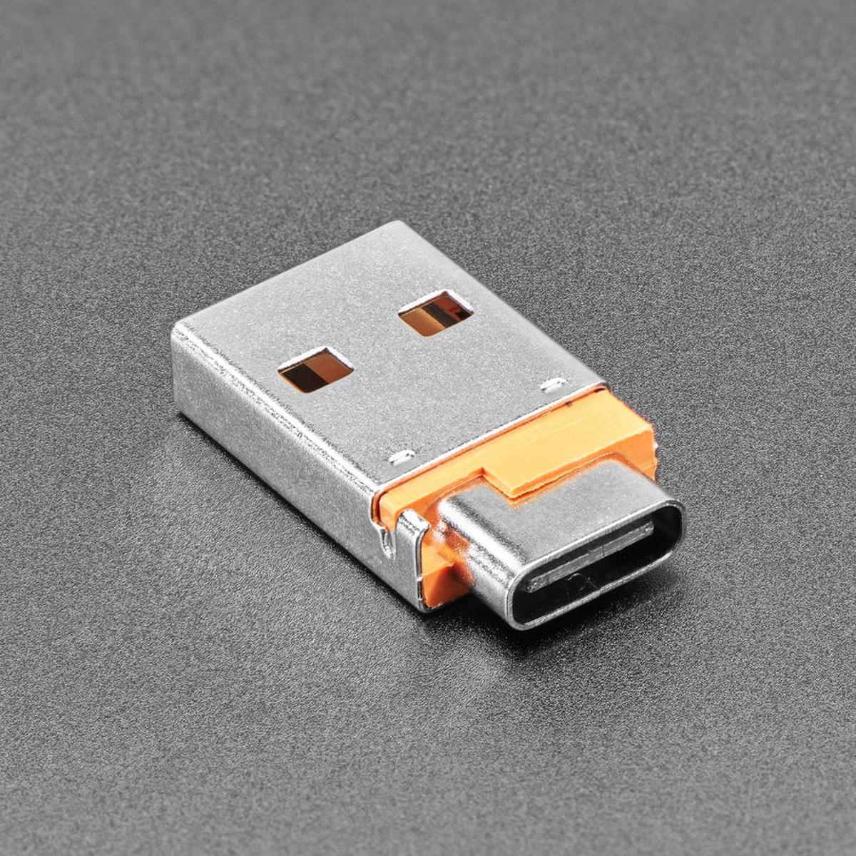 USB A Plug to USB C Jack Microadapter