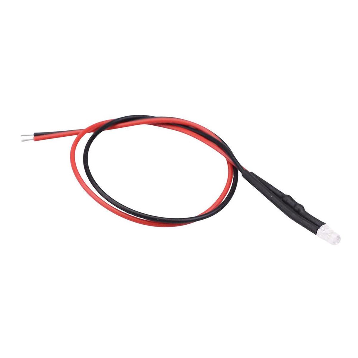 White Prewired 3mm LED
