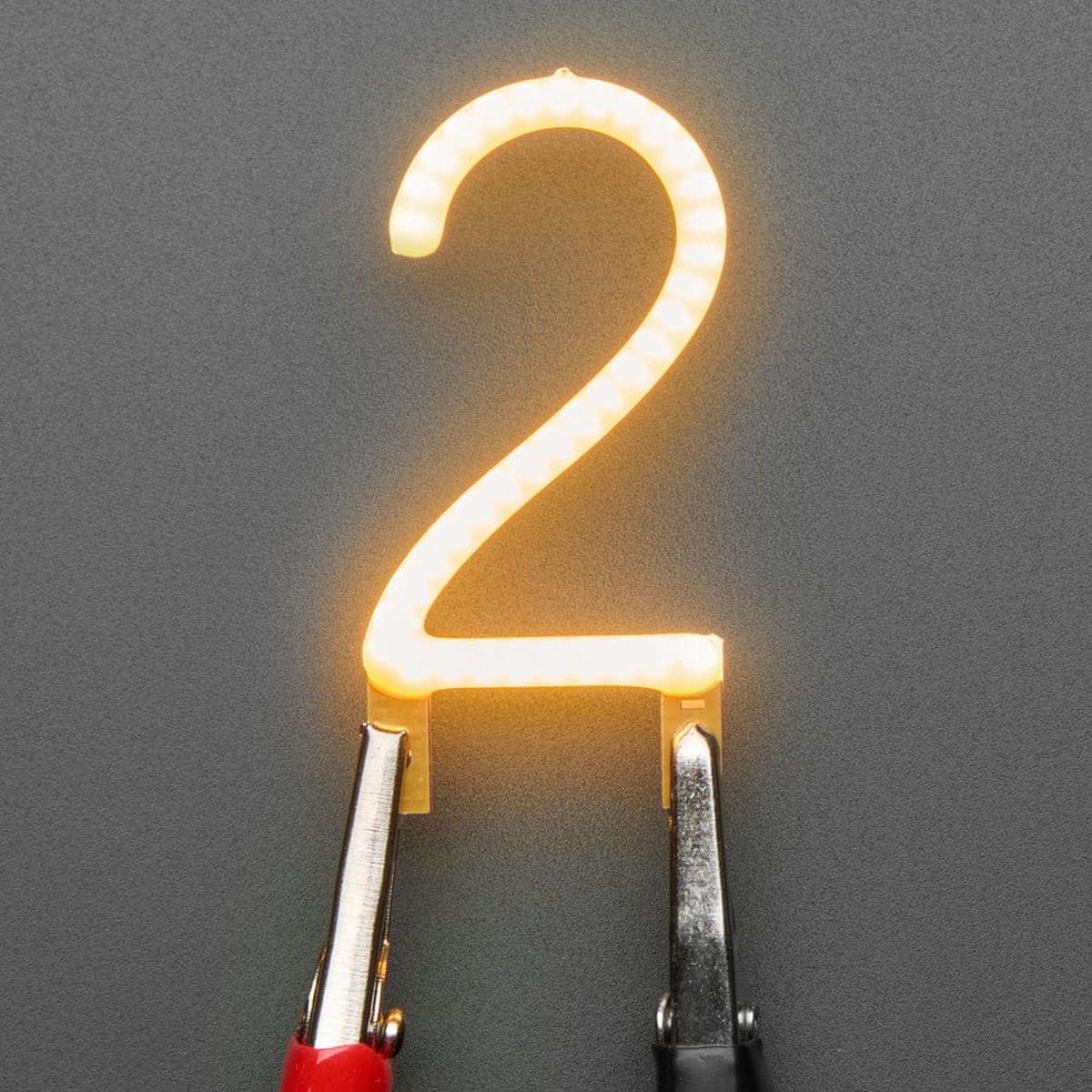 Number LED Filament - Warm White "2"