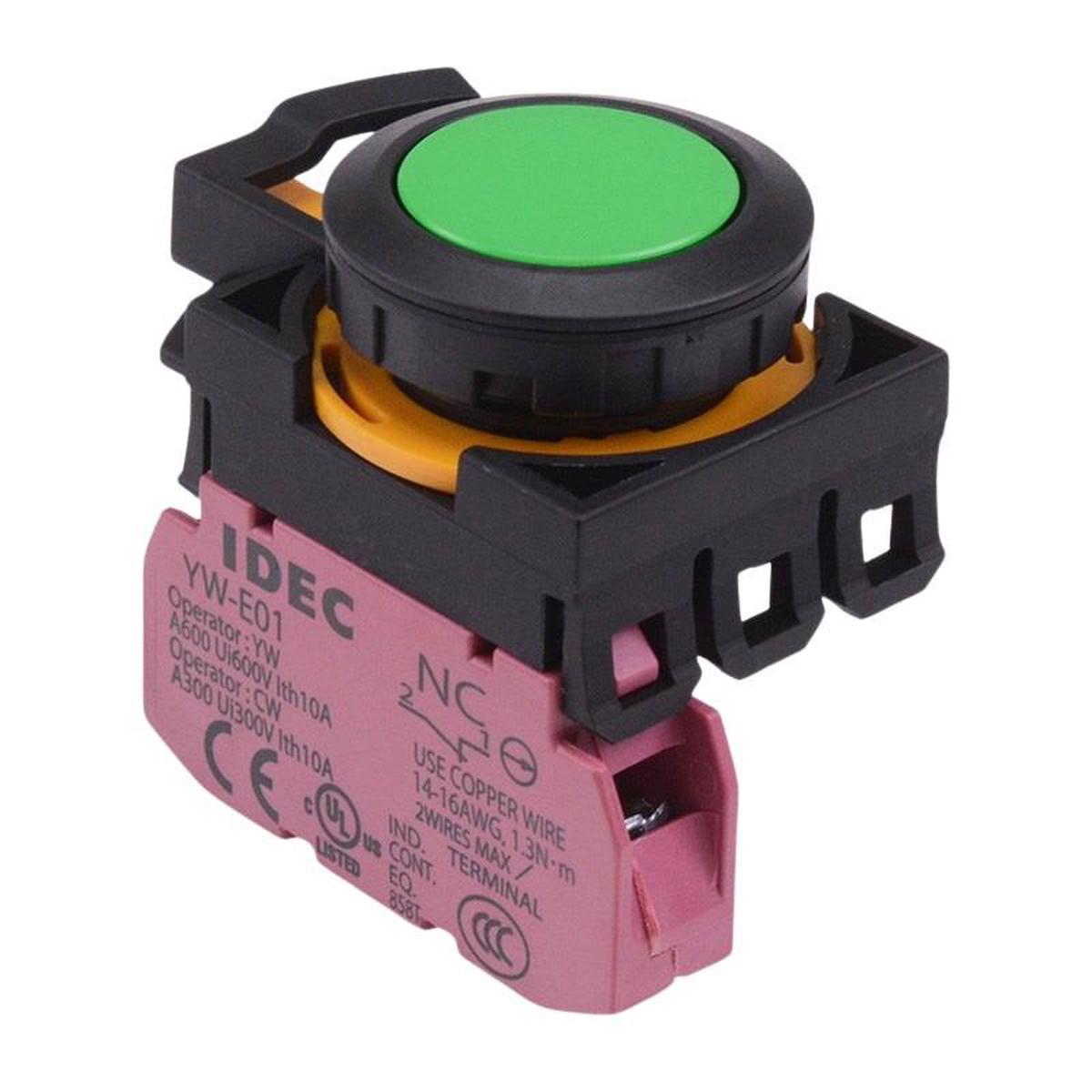 CW1B-A1E01G Green Maintained Push Button Switch 1NC IP65 IDEC