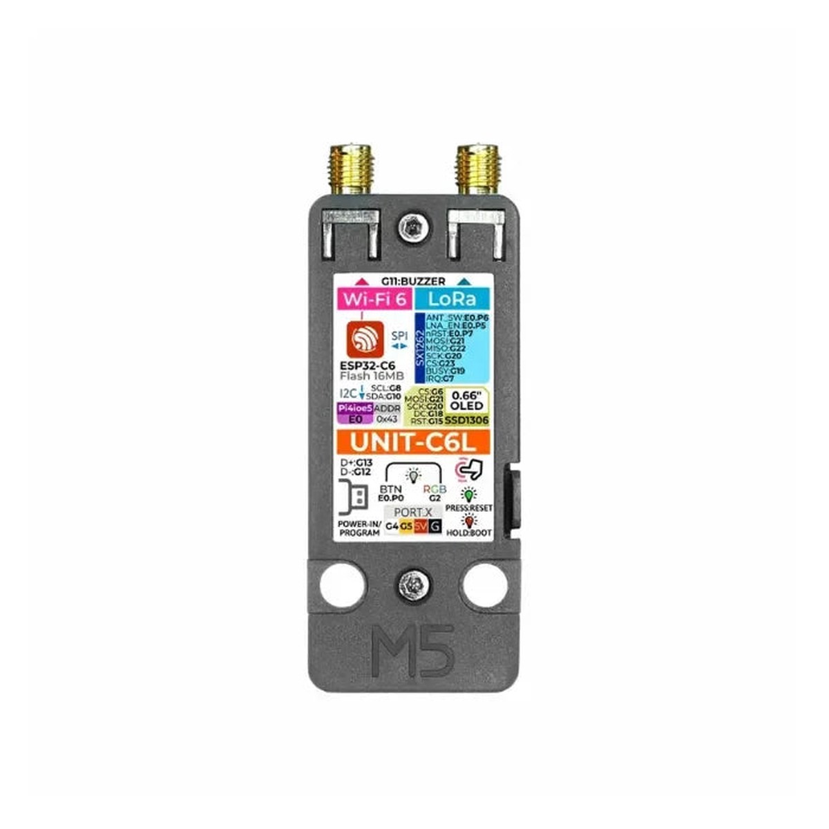 M5Stack C6L Unit for Meshtastic (SX1262, ESP32-C6)