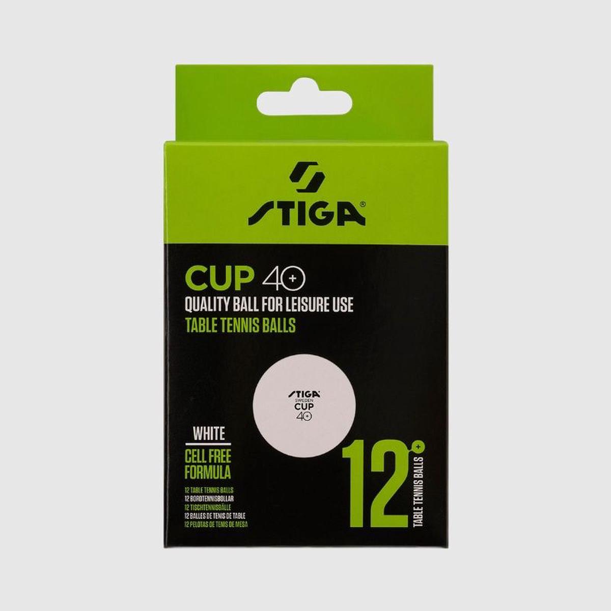 Cup 12 White Table Tennis Ball Pack