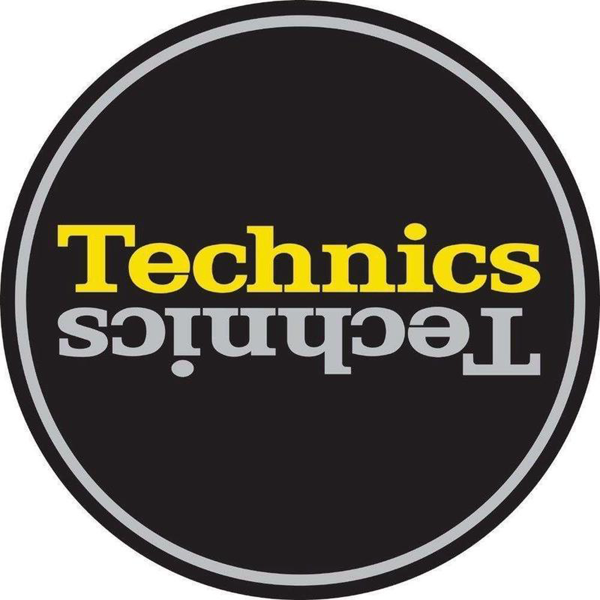 Technics Slipmat Duplex 4 SilverYellow Mirror on Black