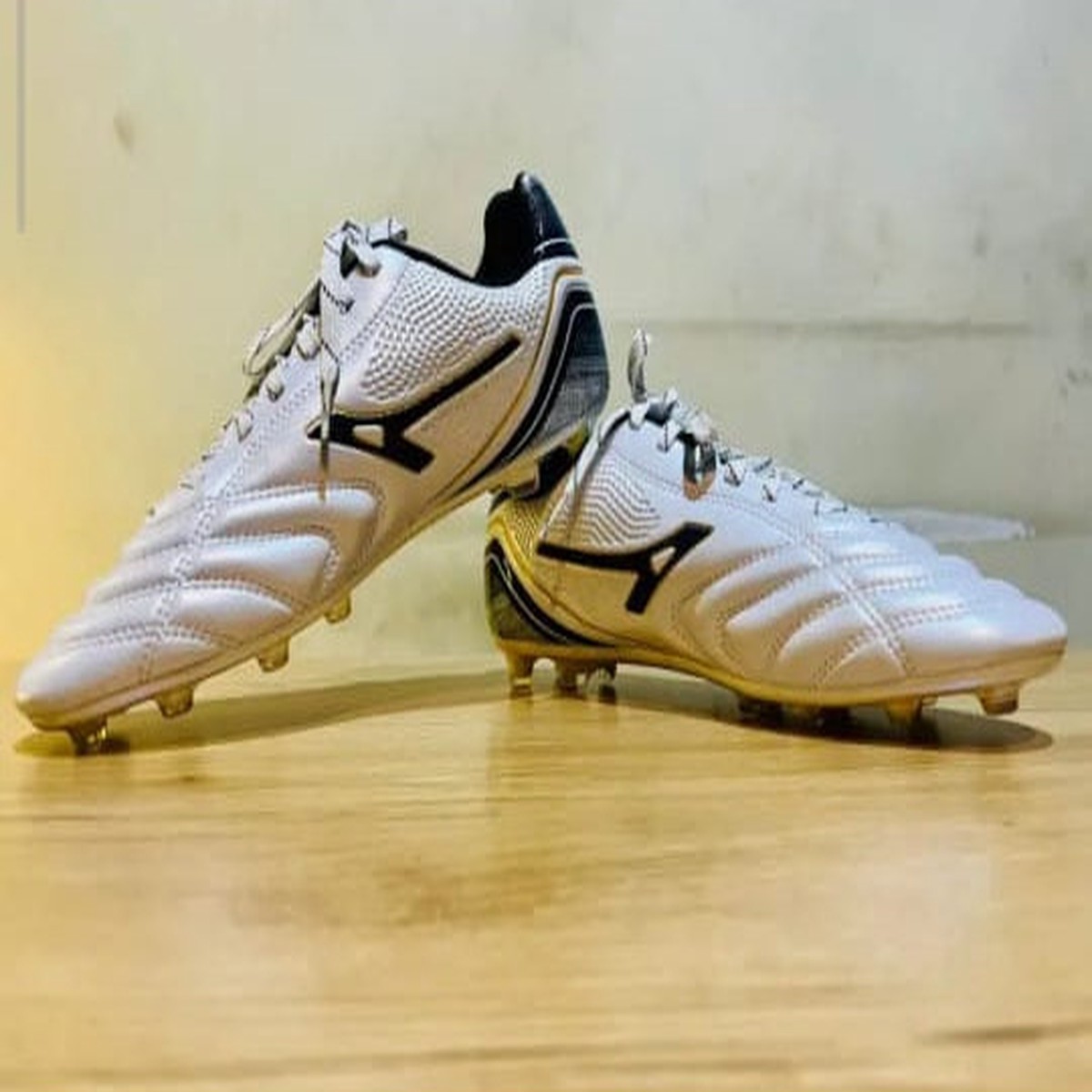 Anza White Black Football Studs