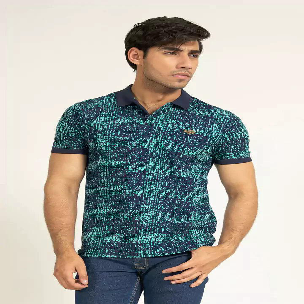 Navy Printed Polo | Cougar