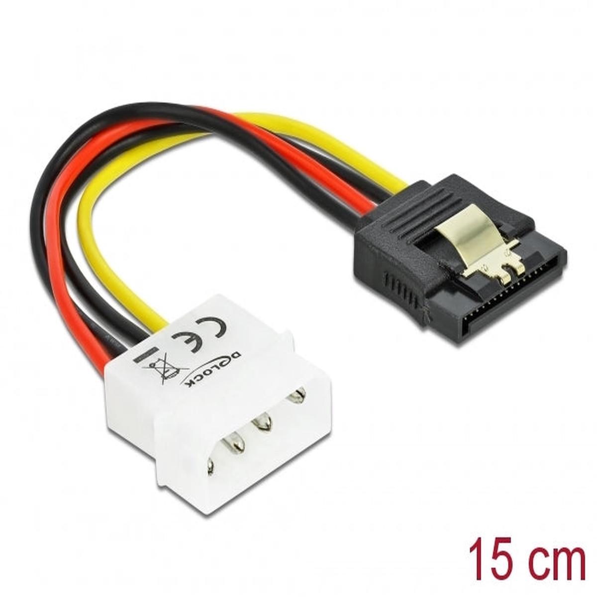 Delock 60120 Cable Power Sata Hdd > Molex 4 Pin Male With Metal Clip  Straight