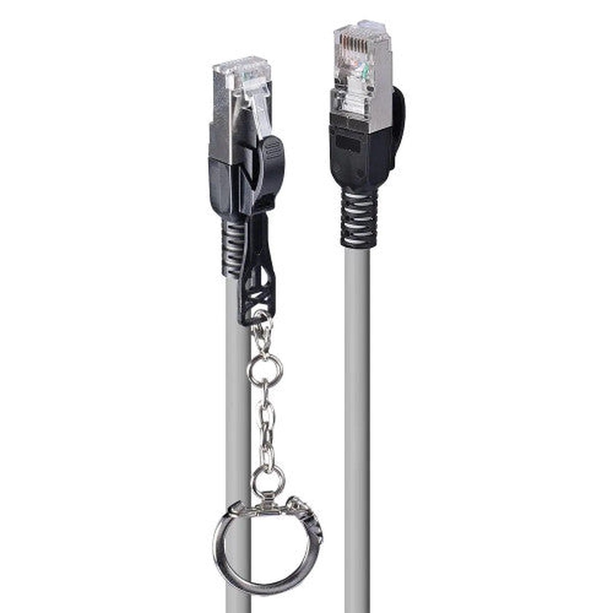 Lindy 2m Cat6A S/FTP Locking Network Cable Grey