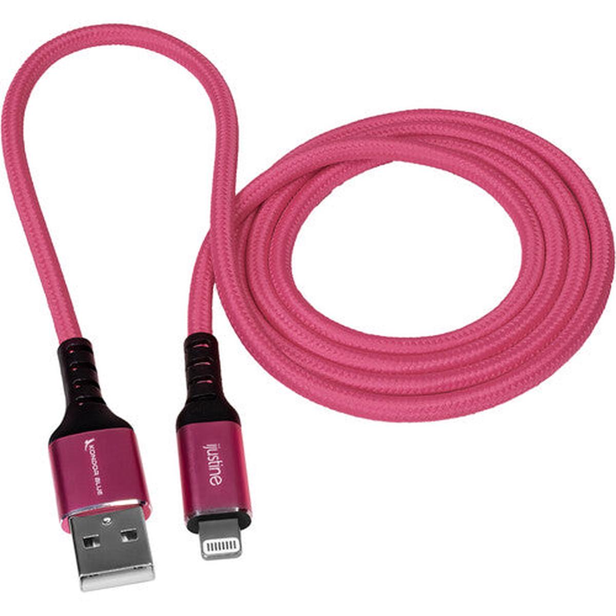 Kondor Blue Ijustine Pink Lightning Cable For Iphone Charging Sync Usb-C Usb-A (1 Meter33Ft) (Usb A)