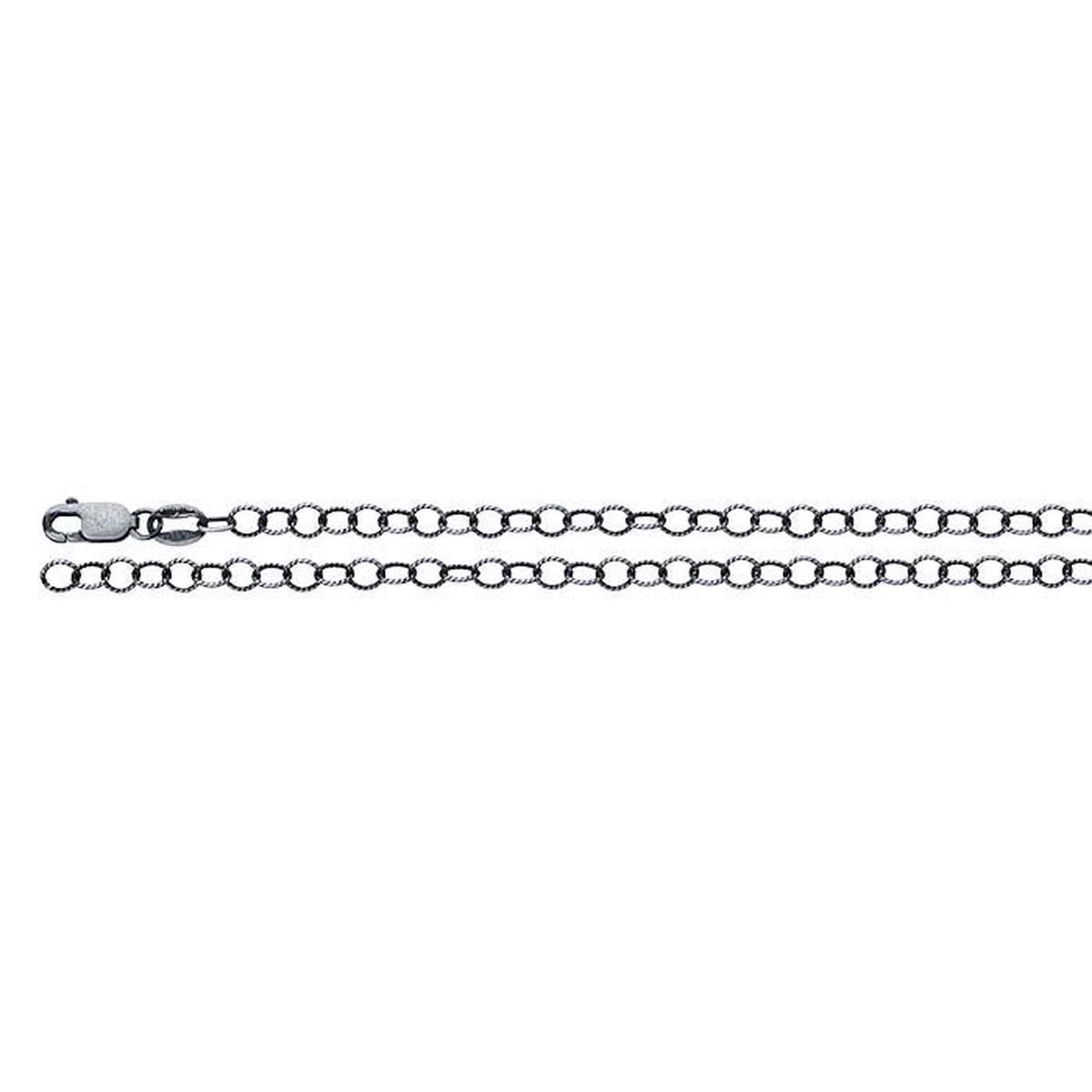 Sterling Silver Oxidized Pattern Cable Chain