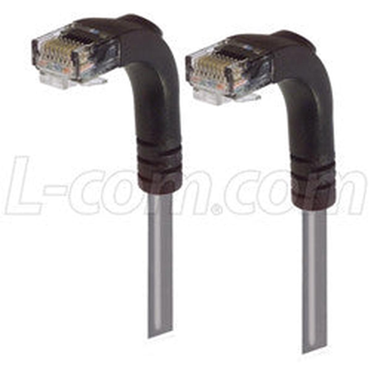 Cat 6 LSZH Right Angle Patch Cable, Right Angle Down/Right Angle Down, Gray, 3.0 ft