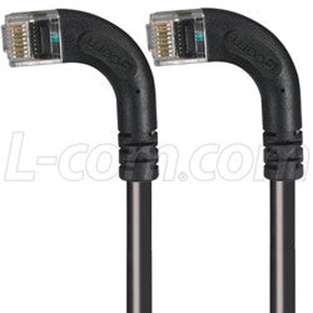 Cat 6 LSZH Right Angle Patch Cable, Right Angle Left/Right Angle Left, Black, 15.0 ft