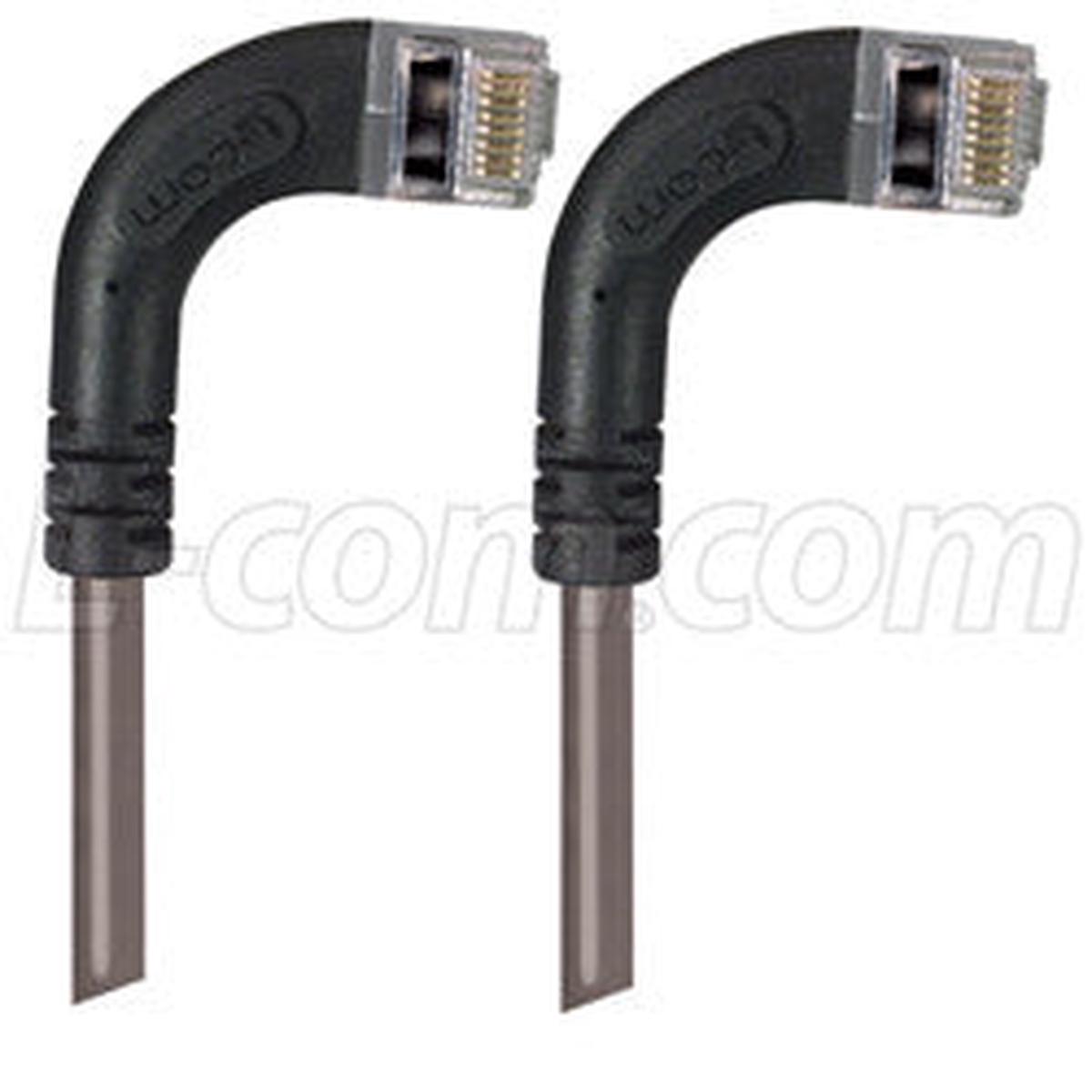 Cat 6 Shielded LSZH Right Angle Patch Cable, Right Angle Right/Right Angle Right, Gray, 1.0ft