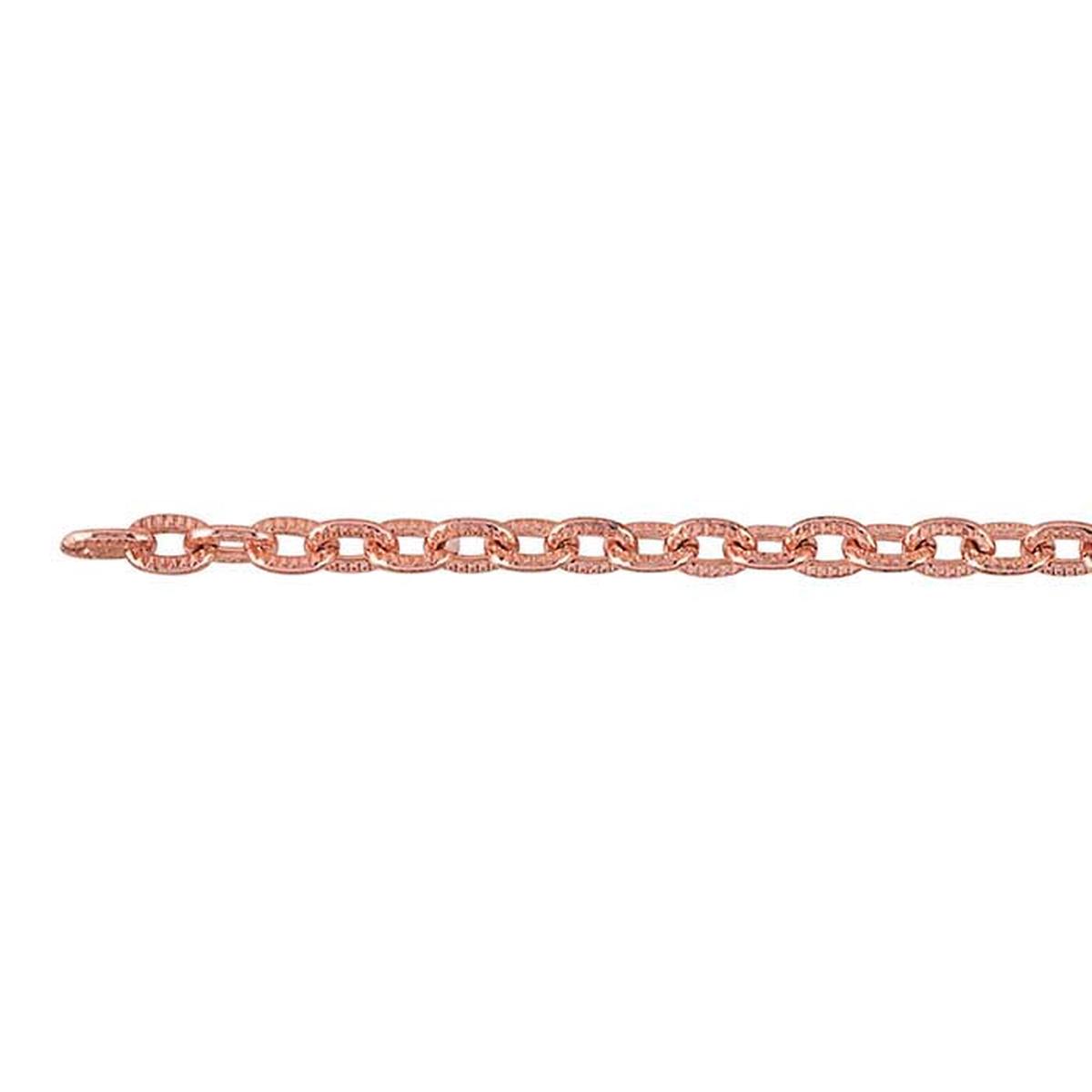 Copper Patterned Flat Oval Cable Chain, 6.1 m. Spool