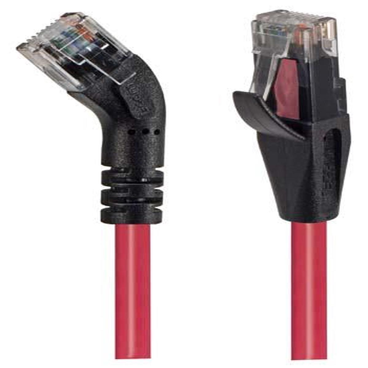 Cat 5E 45 Patch Cable Straight/Right 45 Angle Red 5.0 ft