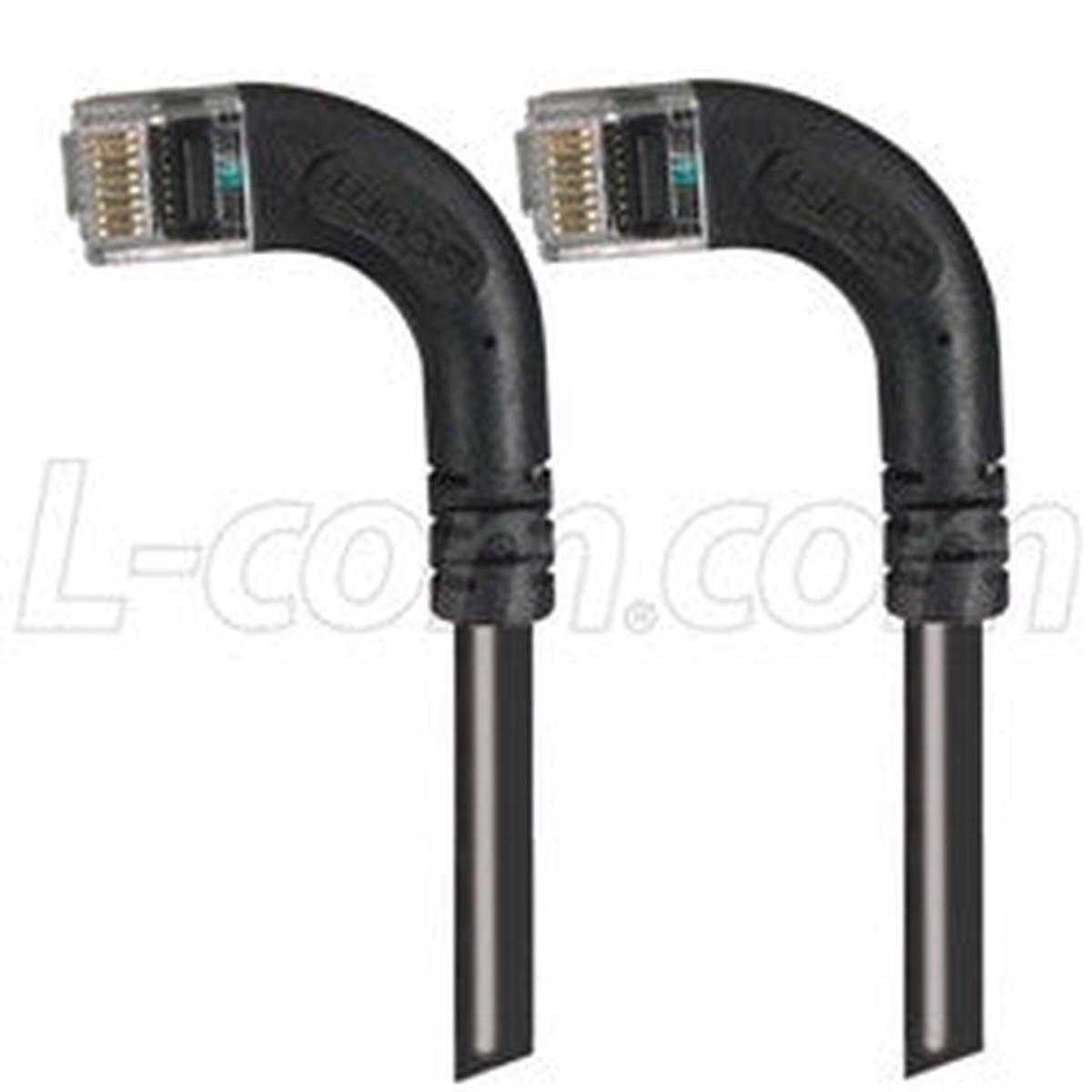 Cat 5E Right Angle Patch Cable, RA Left Exit/RA Left Exit, Black, 5.0 ft