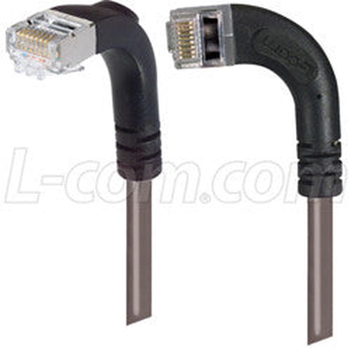 Cat 6 LSZH Right Angle Patch Cable, Right Angle Left/Right Angle Down, Gray, 5.0 ft