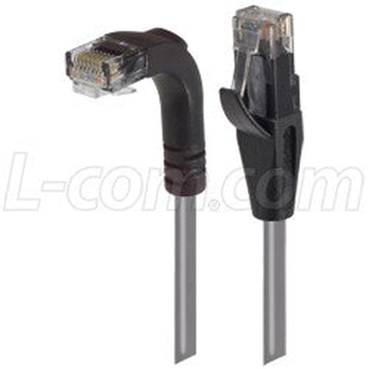 Cat 6 LSZH Right Angle Patch Cable, Straight/Right Angle Down, Gray, 20.0 ft