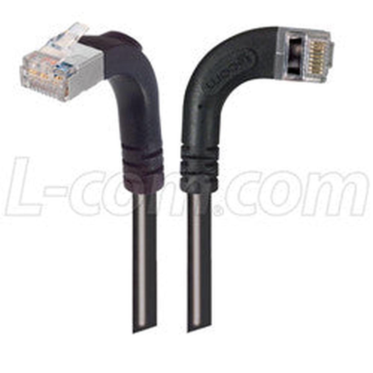 Cat 6 Shielded LSZH Right Angle Patch Cable, Right Angle Right/Right Angle Up, Black, 3.0 ft
