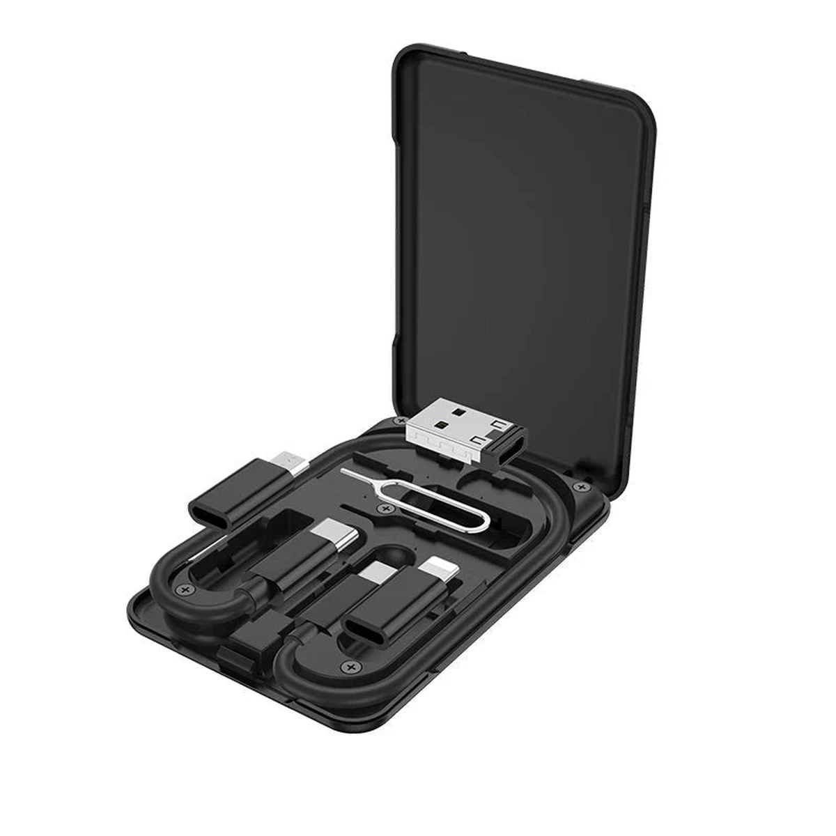 HOCO Cable 6-in-1 U86 Treasure charging data sync with storage case - Black