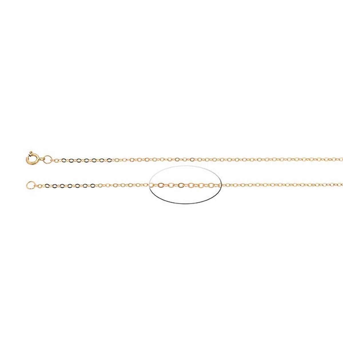 14K Yellow Gold Flat Oval Cable Chain