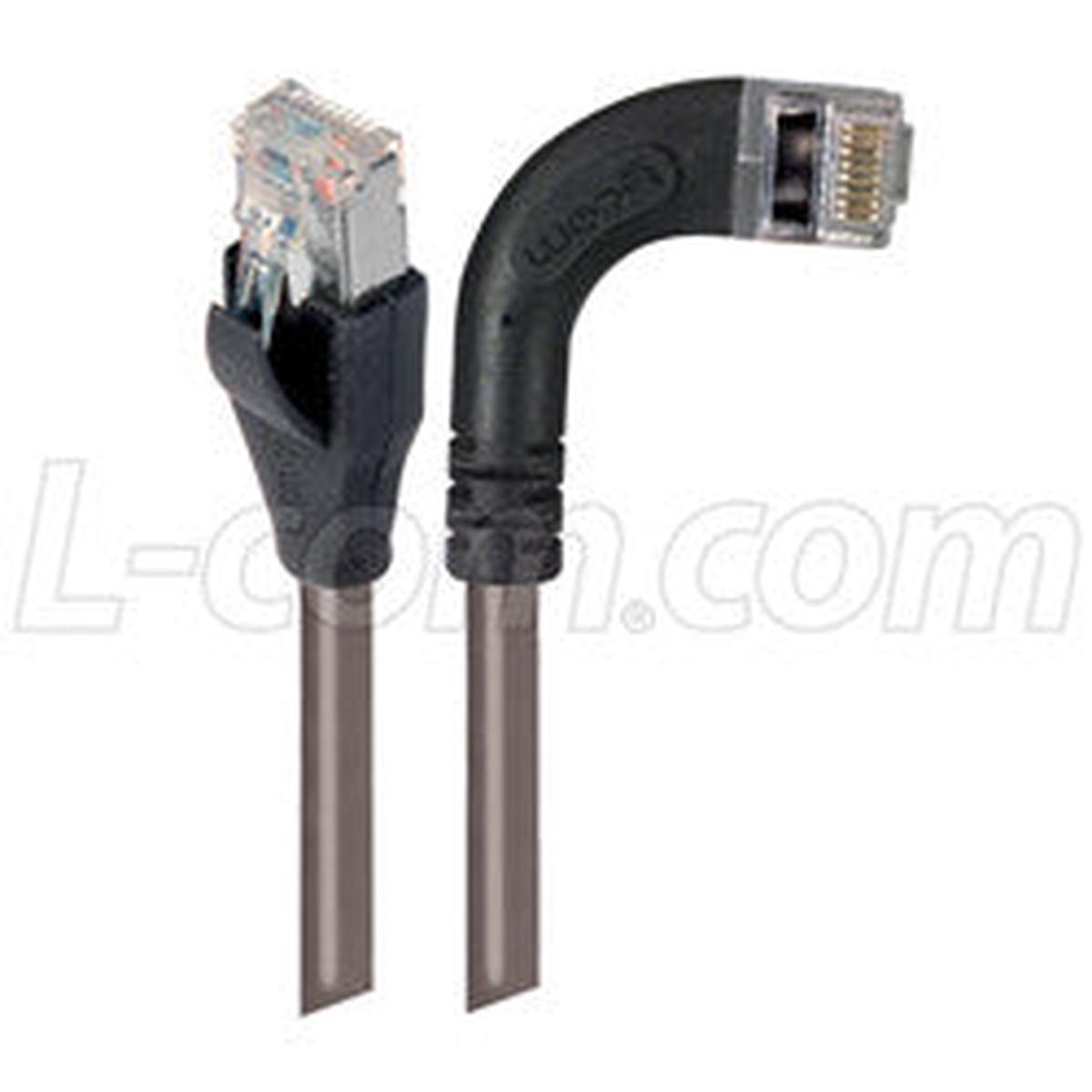 Cat6 Shielded LSZH Right Angle Patch Cable, Straight/Right Angle Right, Gray, 30.0 ft