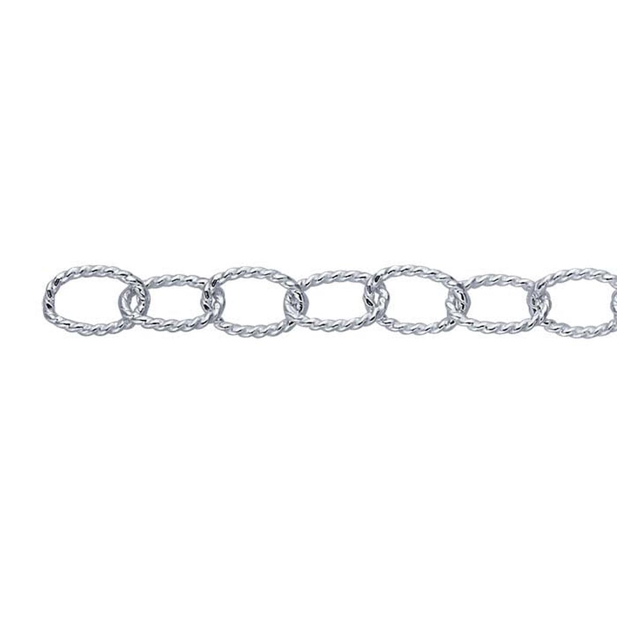 Sterling Silver Pattern Oval Cable Chain, By the Foot