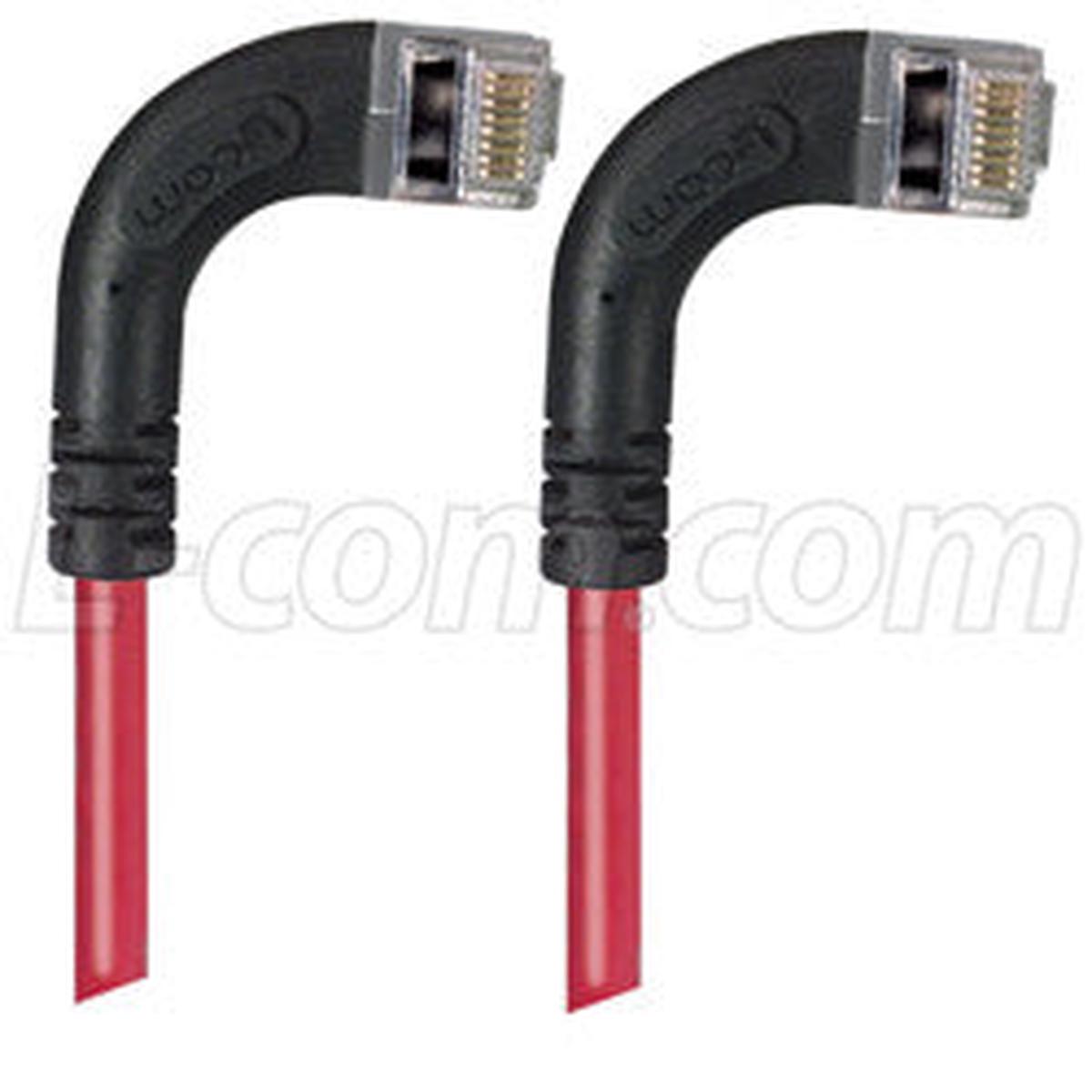 Cat 6 LSZH Right Angle Patch Cable, Right Angle Right/Right Angle Right, Red, 7.0 ft