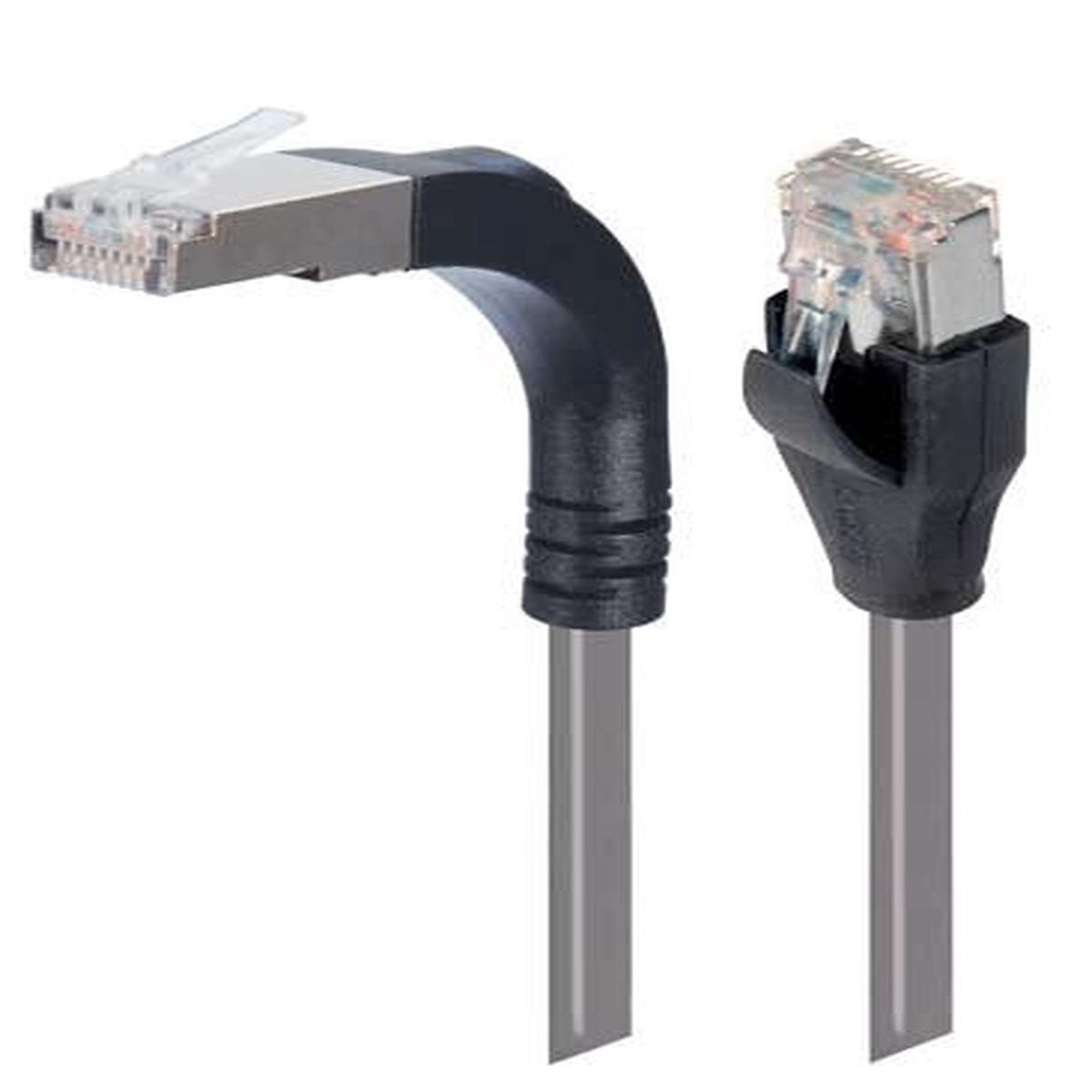 Shielded Category 6 Right Angle Patch Cable Stackable Gray 7.0 ft