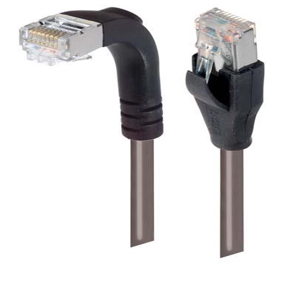 Cat6 Shielded LSZH RA Cable Straight/Right Angle Down Gray 5ft